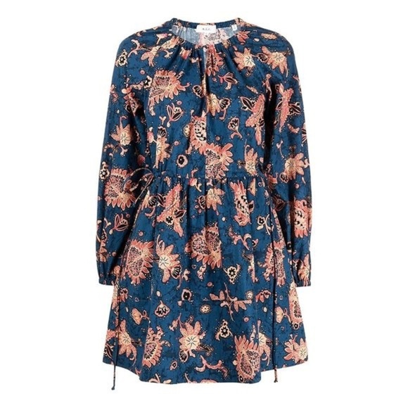 A.L.C. / Myra floral-print cotton-poplin mini dress blue pink 2 XS - Picture 8 of 8